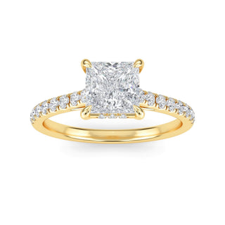 Princess Scallop Pavé Engagement Ring 1.0 ct