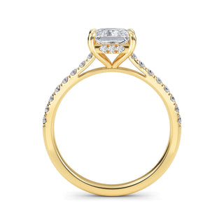 Princess Scallop Pavé Engagement Ring 1.0 ct