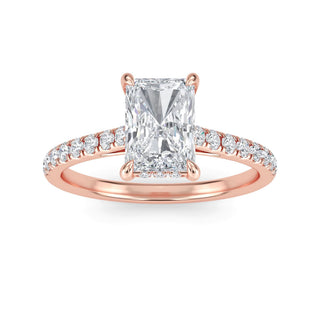 Radiant Scallop Pavé Engagement Ring 1.0 ct