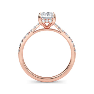 Radiant Scallop Pavé Engagement Ring 1.0 ct