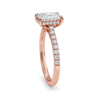 Radiant Scallop Pavé Engagement Ring 1.0 ct