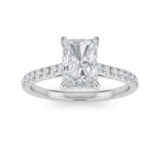 Radiant Scallop Pavé Engagement Ring 1.0 ct