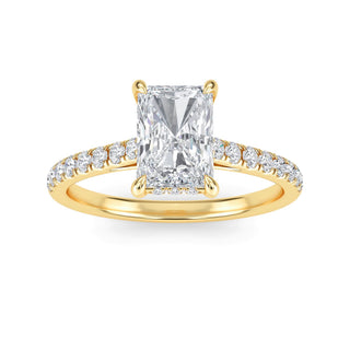 Radiant Scallop Pavé Engagement Ring 1.0 ct