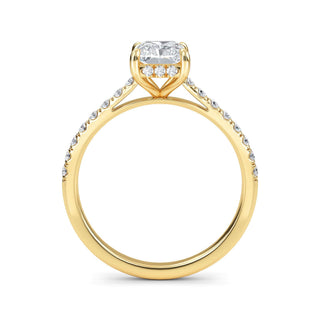 Radiant Scallop Pavé Engagement Ring 1.0 ct