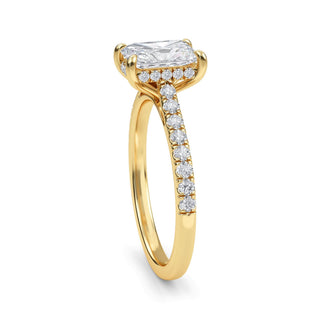 Radiant Scallop Pavé Engagement Ring 1.0 ct
