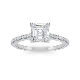 Asscher Cut Pavé Engagement Ring 1.0 ct