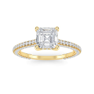 Asscher Cut Pavé Engagement Ring 1.0 ct