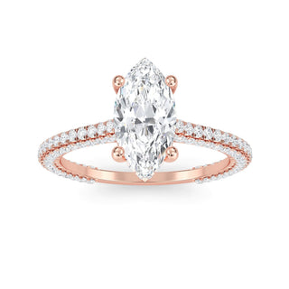 Marquise Cut Pavé Engagement Ring 1.0 ct