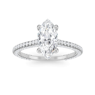Marquise Cut Pavé Engagement Ring 1.0 ct