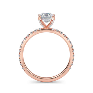 Asscher Cut Sleek Pavé Engagement Ring 1.0 ct
