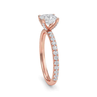 Asscher Cut Sleek Pavé Engagement Ring 1.0 ct