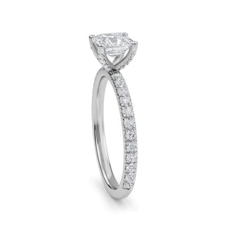 Asscher Cut Sleek Pavé Engagement Ring 1.0 ct