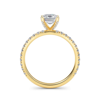 Asscher Cut Sleek Pavé Engagement Ring 1.0 ct