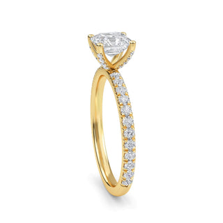 Asscher Cut Sleek Pavé Engagement Ring 1.0 ct