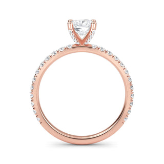 Cushion Cut Fine Pavé Engagement Ring 0.7 ct