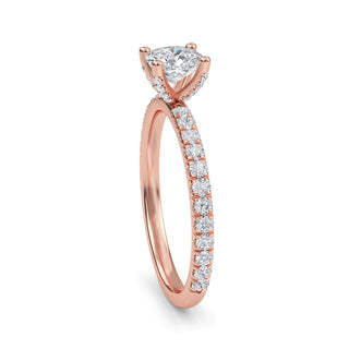 Cushion Cut Fine Pavé Engagement Ring 0.7 ct