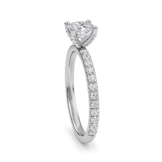 Cushion Cut Fine Pavé Engagement Ring 0.7 ct