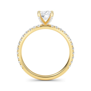Cushion Cut Fine Pavé Engagement Ring 0.7 ct