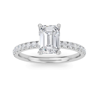 Emerald Elegant Refined Pavé Engagement Ring 1.0 ct