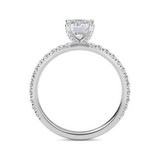 Emerald Elegant Refined Pavé Engagement Ring 1.0 ct