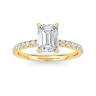 Emerald Elegant Refined Pavé Engagement Ring 1.0 ct