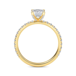 Emerald Elegant Refined Pavé Engagement Ring 1.0 ct
