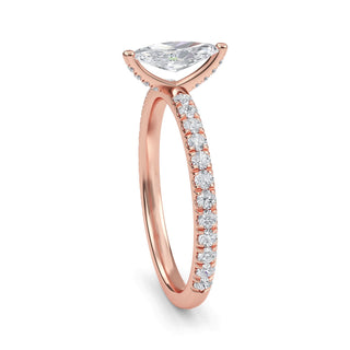 Marquise Cut Classic Pavé Engagement Ring 0.5 ct