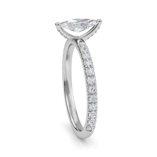 Marquise Cut Classic Pavé Engagement Ring 0.5 ct
