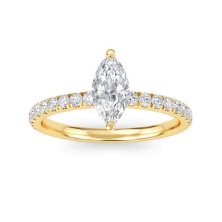 Marquise Cut Classic Pavé Engagement Ring 0.5 ct
