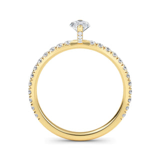 Marquise Cut Classic Pavé Engagement Ring 0.5 ct