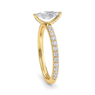 Marquise Cut Classic Pavé Engagement Ring 0.5 ct