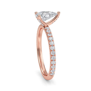 Pear Delicate Pavé Engagement Ring 1.0 ct