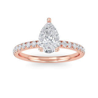Pear Delicate Pavé Engagement Ring 1.0 ct