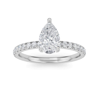 Pear Delicate Pavé Engagement Ring 1.0 ct