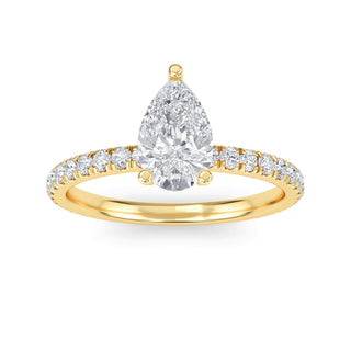 Pear Delicate Pavé Engagement Ring 1.0 ct