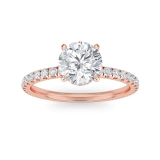 Radiant Four-Prong Sidestone Engagement Ring 1.0 ct