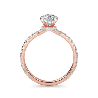Radiant Four-Prong Sidestone Engagement Ring 1.0 ct