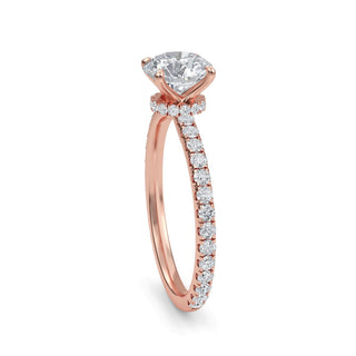Radiant Four-Prong Sidestone Engagement Ring 1.0 ct