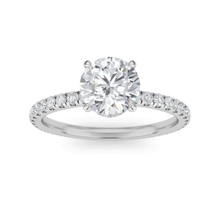Radiant Four-Prong Sidestone Engagement Ring 1.0 ct