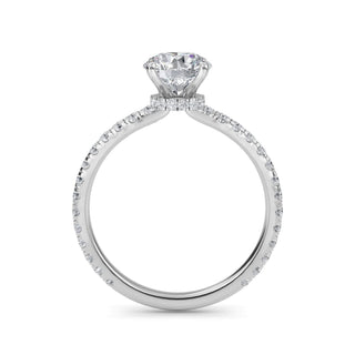 Radiant Four-Prong Sidestone Engagement Ring 1.0 ct