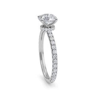 Radiant Four-Prong Sidestone Engagement Ring 1.0 ct