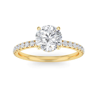 Radiant Four-Prong Sidestone Engagement Ring 1.0 ct