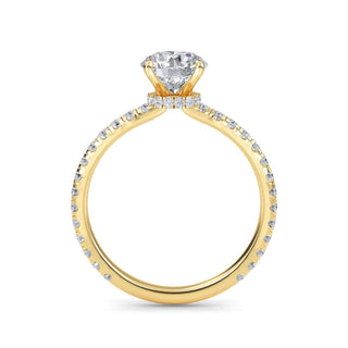 Radiant Four-Prong Sidestone Engagement Ring 1.0 ct