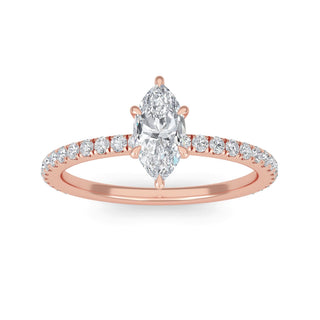 Marquise Classic Sidestone Engagement Ring 0.5 ct