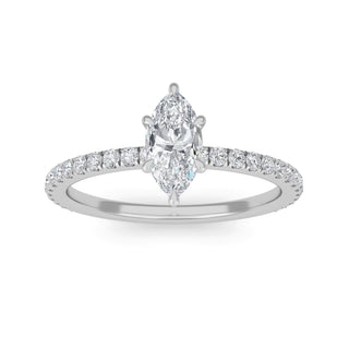 Marquise Classic Sidestone Engagement Ring 0.5 ct