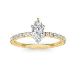 Marquise Classic Sidestone Engagement Ring 0.5 ct