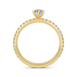 Marquise Classic Sidestone Engagement Ring 0.5 ct