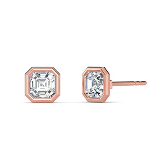 Asscher Cut Bezel Stud Earrings 1.0 ct. tw.