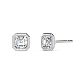 Asscher Cut Bezel Stud Earrings 1.0 ct. tw.