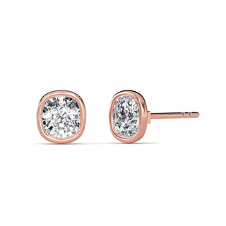 Cushion Cut Bezel Stud Earrings 1.0 ct. tw.